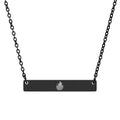 Engravable Horizontal Bar Necklace — Personalized Minimalist Name/Initial Pendant