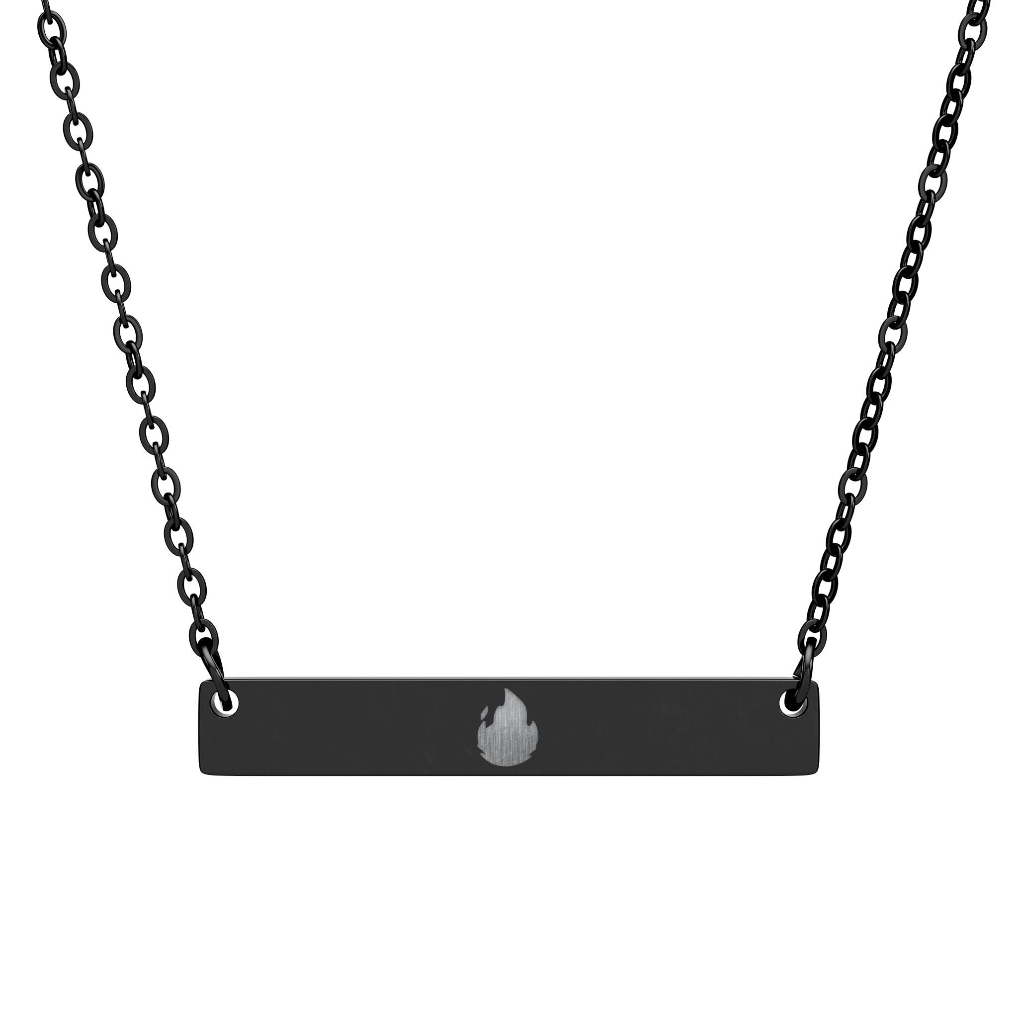 Engravable Horizontal Bar Necklace — Personalized Minimalist Name/Initial Pendant