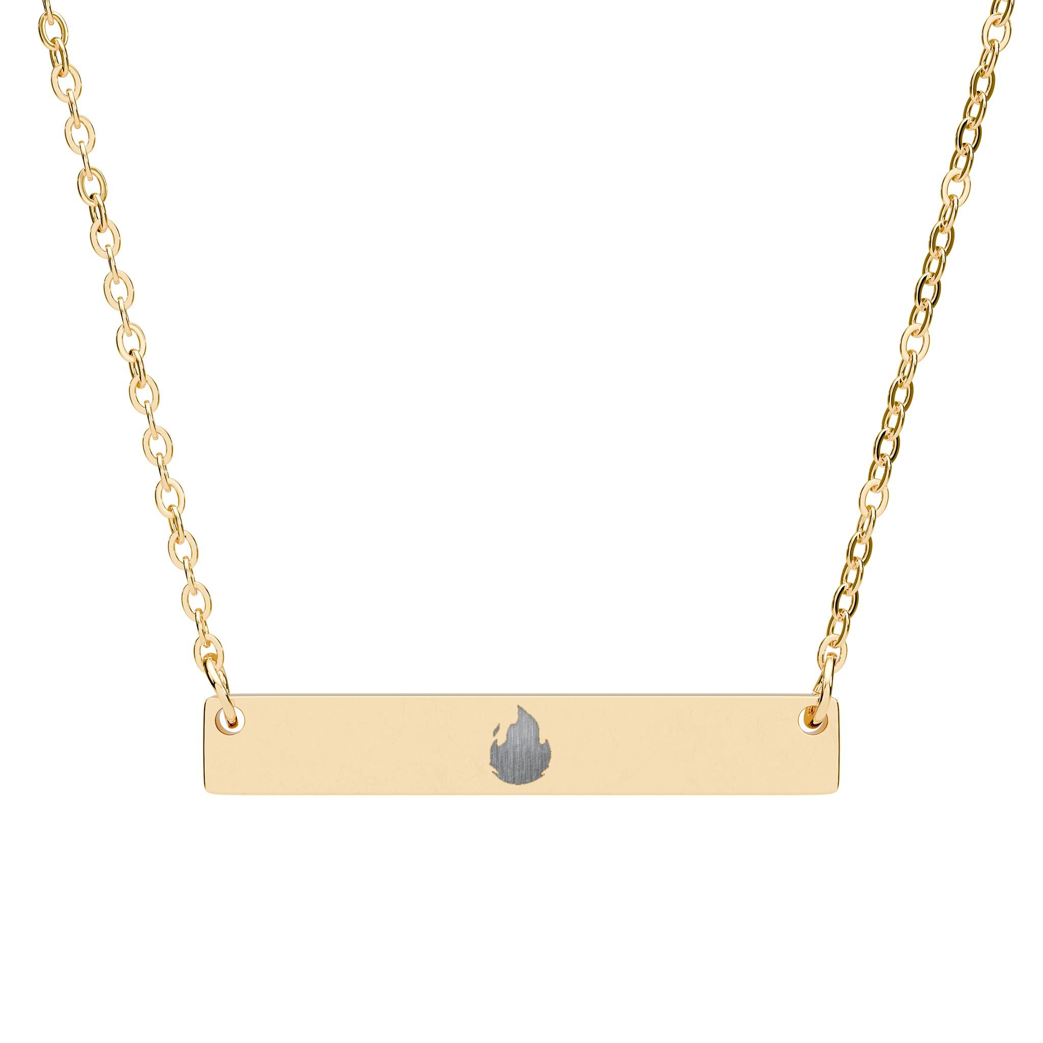 Engravable Horizontal Bar Necklace — Personalized Minimalist Name/Initial Pendant