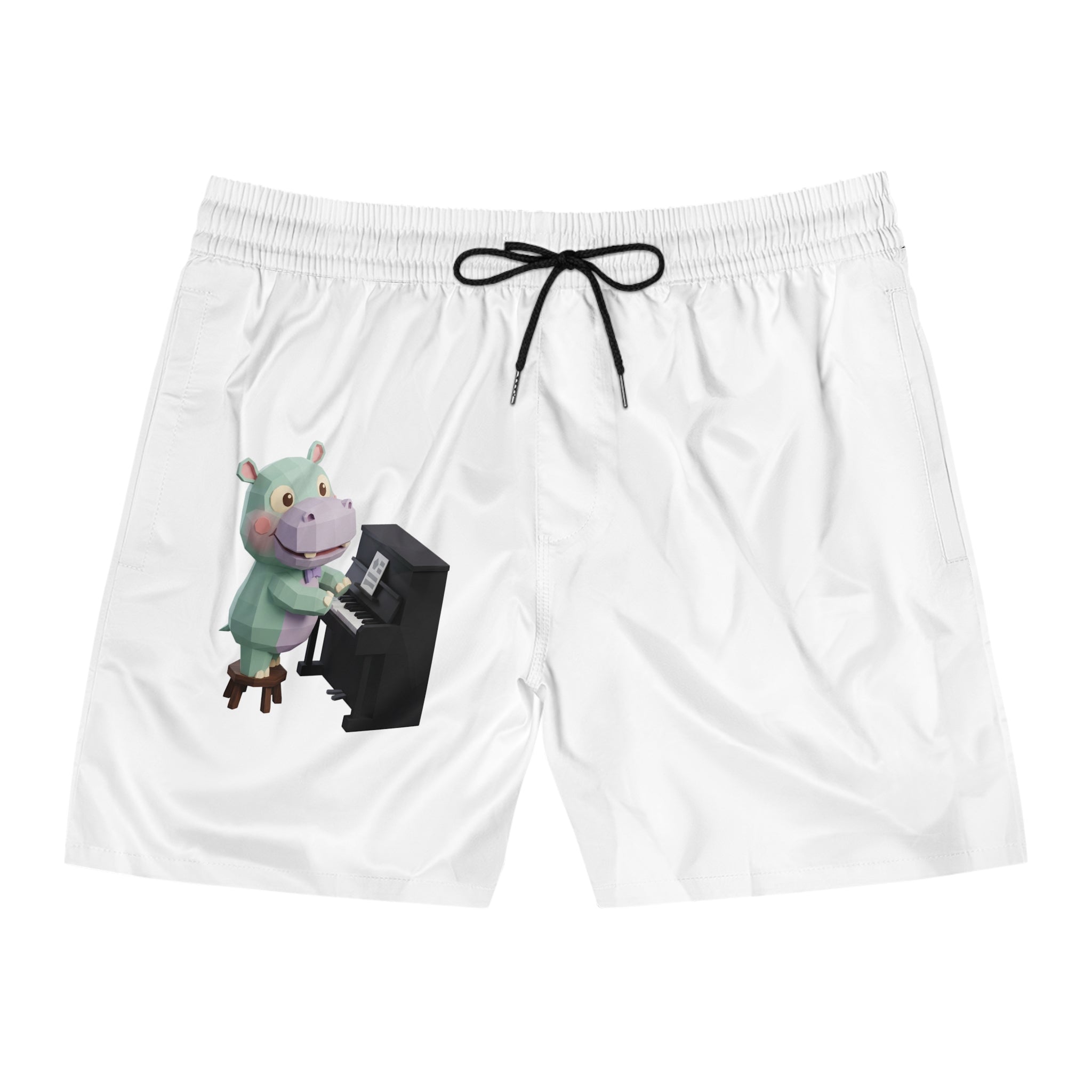 Men's Mid-Length Swim Shorts (AOP) - Piano Pig