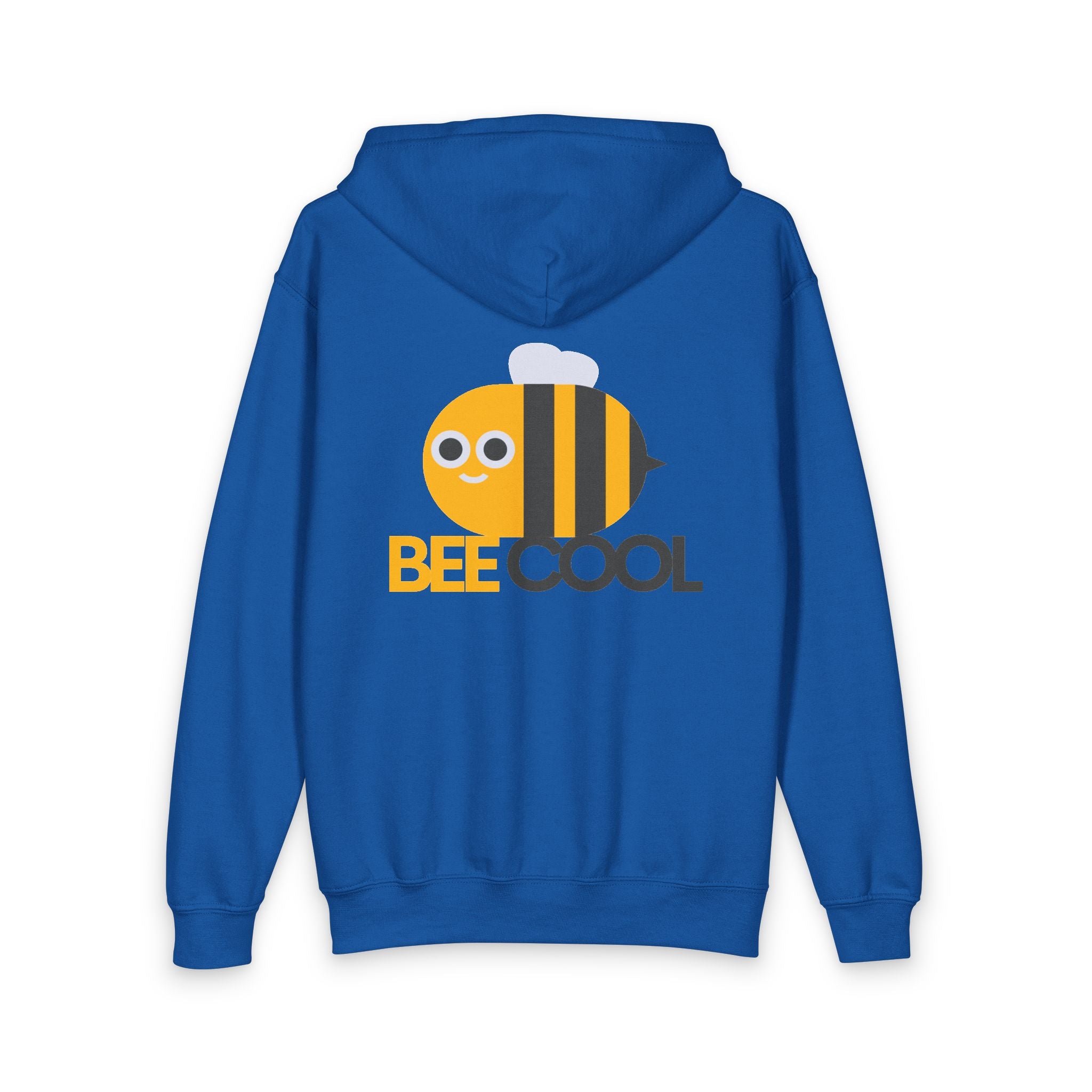Bee Cool Youth Zip Hoodie — Cute Yellow Bee Graphic Kids Zip-Up