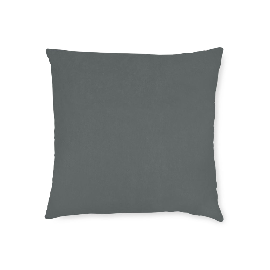 Square Pillow - Exhausted Emoji with Text