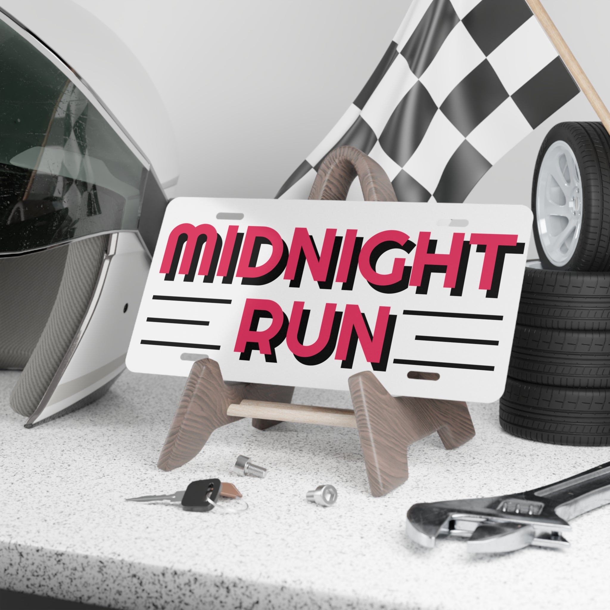 Midnight Run — Custom Aluminum Vanity Plate