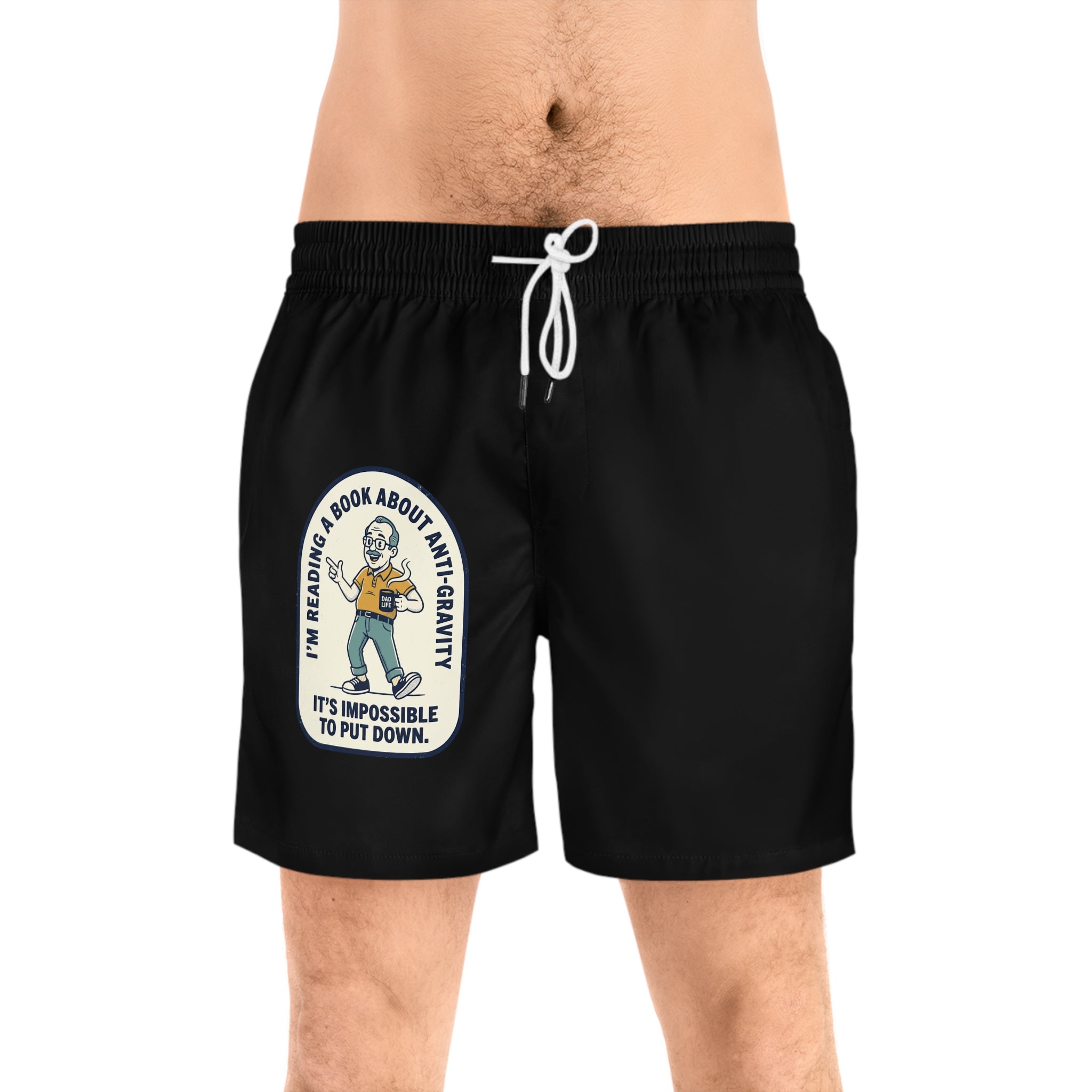 Men's Mid-Length Swim Shorts (AOP) - Anti Gravity Book
