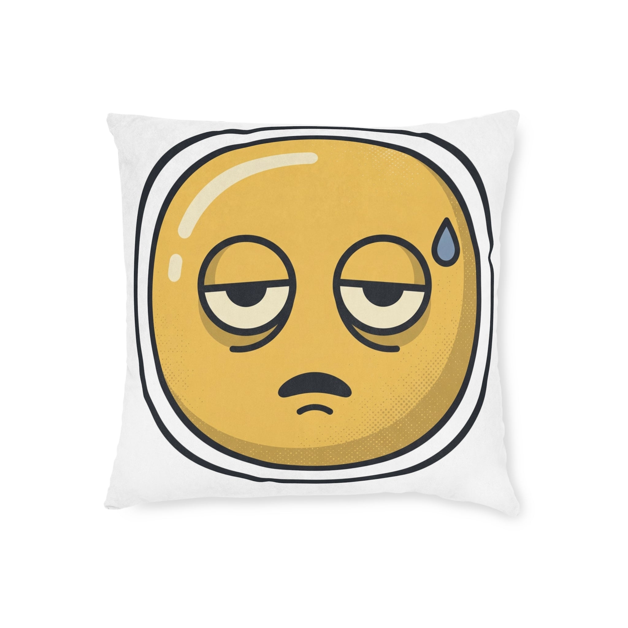 Square Pillow - Exhausted Emoji