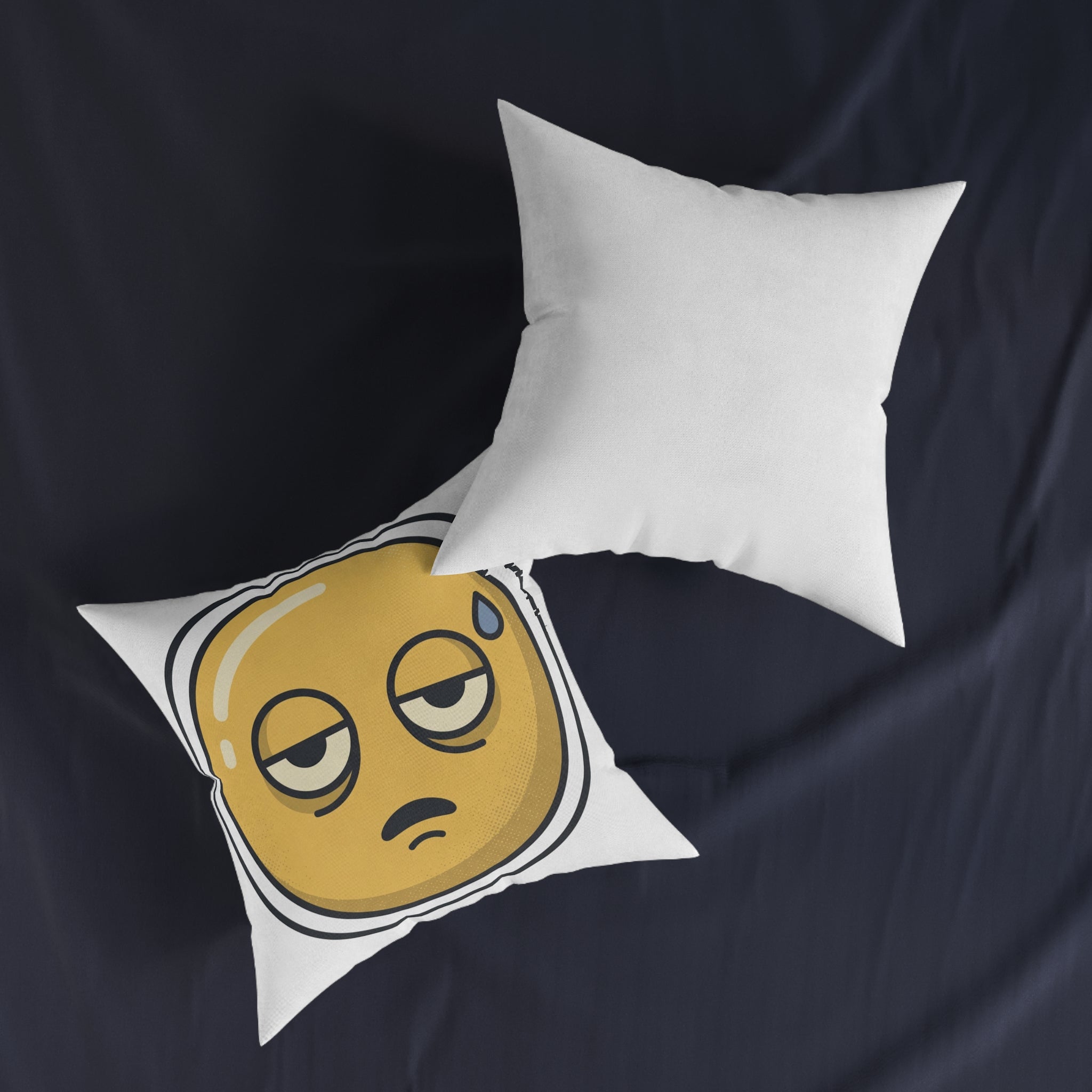 Square Pillow - Exhausted Emoji