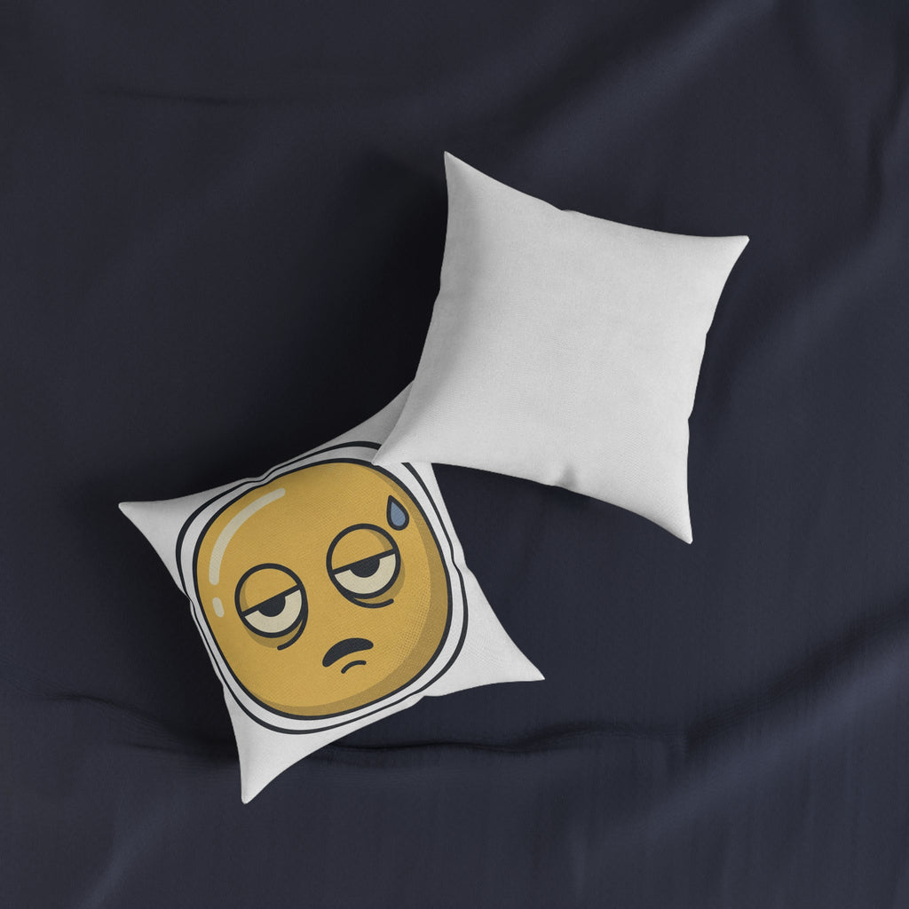 Square Pillow - Exhausted Emoji