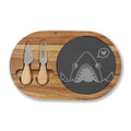 Engraved Shark Charcuterie Board with Slate Inlay — Cheese Serving Set