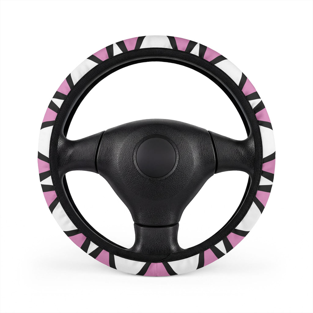 Car Steering Wheel Cover - Bunny Ears Pink & Black
