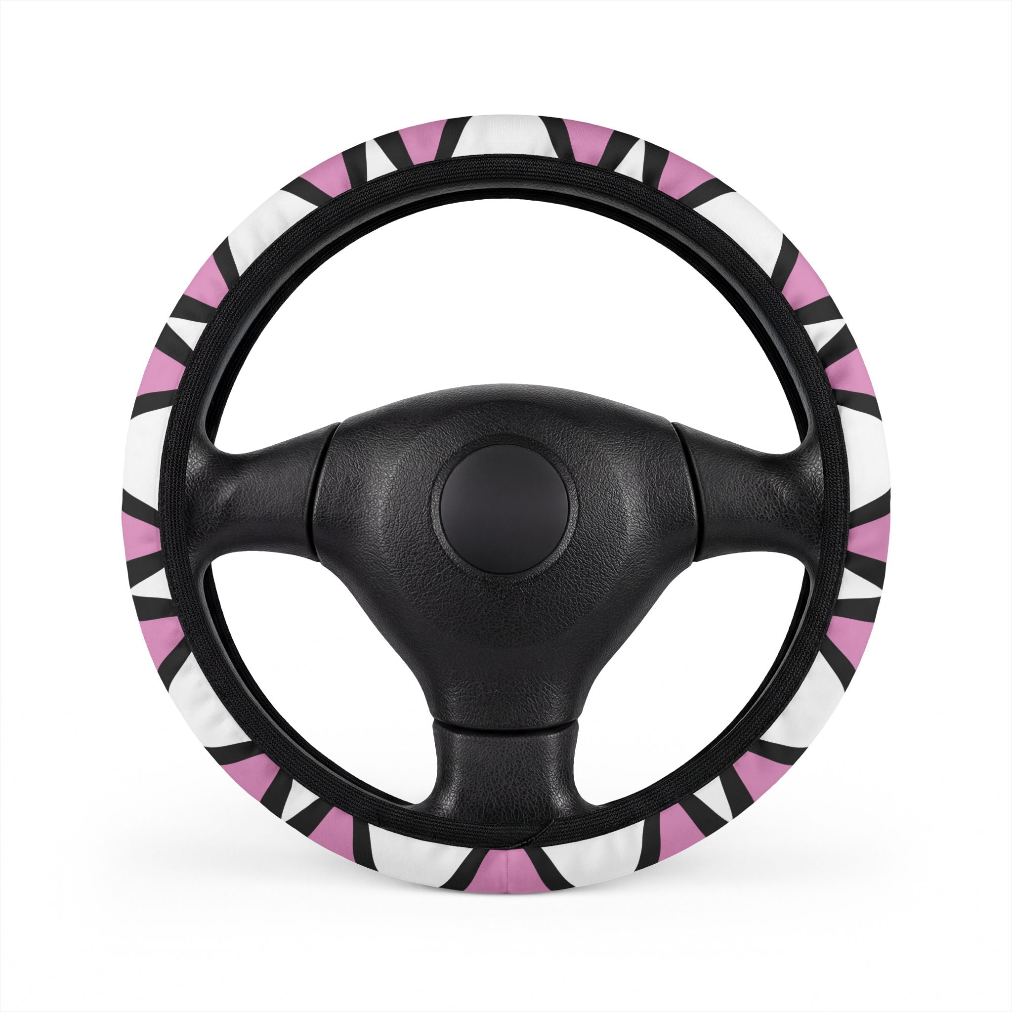 Car Steering Wheel Cover - Bunny Ears Pink & Black
