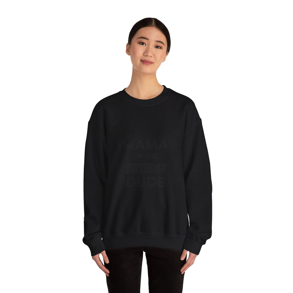 Sweatshirt — "Mama of the Birthday Dude" Cozy Mom Birthday Crewneck