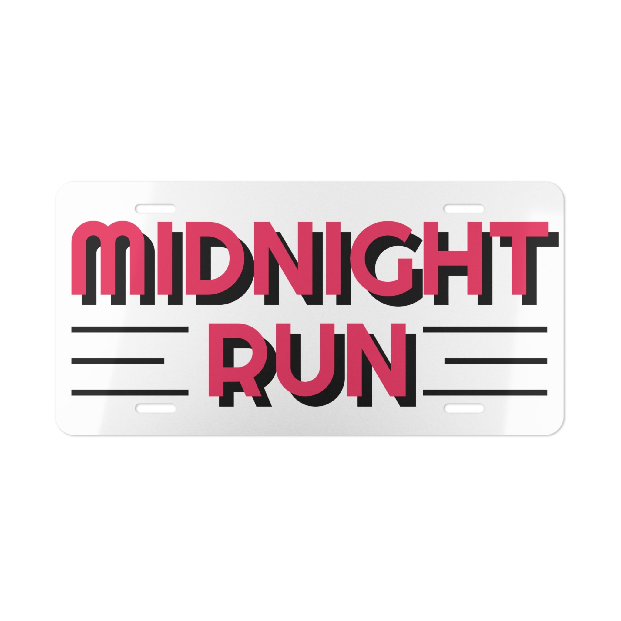 Midnight Run — Custom Aluminum Vanity Plate