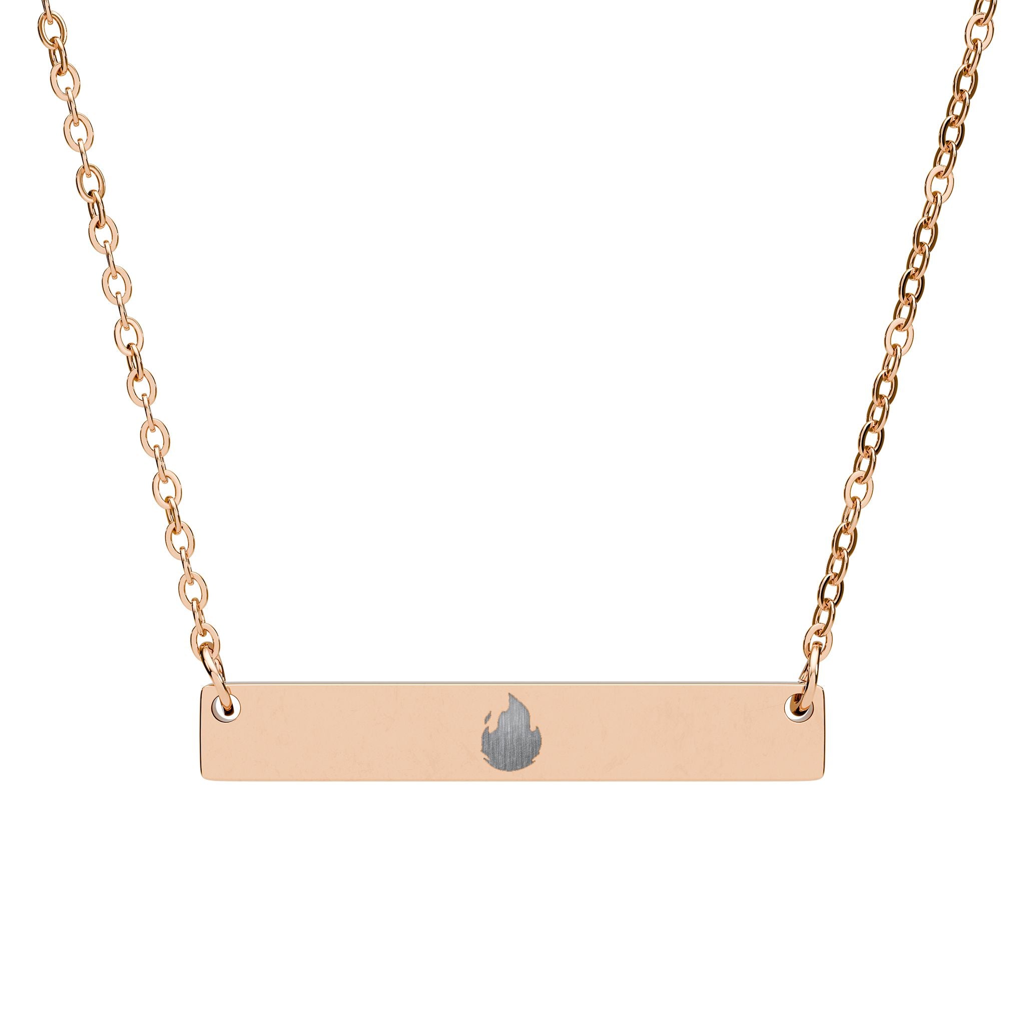 Engravable Horizontal Bar Necklace — Personalized Minimalist Name/Initial Pendant